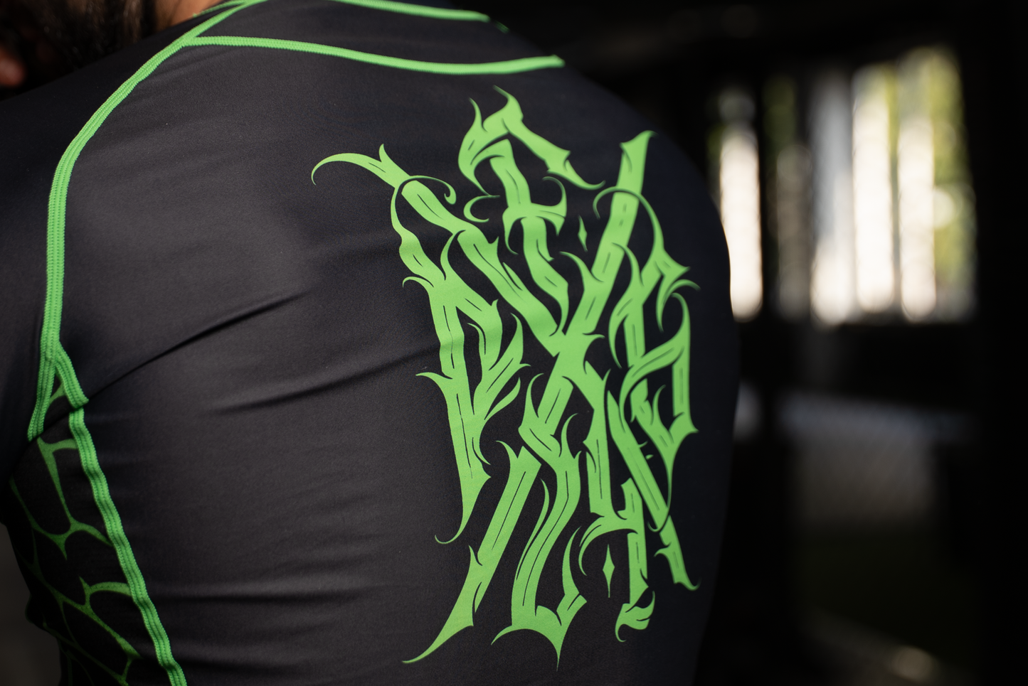 PFG Black & Green Rashguard – Pieters Fightgear | Short Sleeve by Pieters Fightgear – BJJ grappling gear