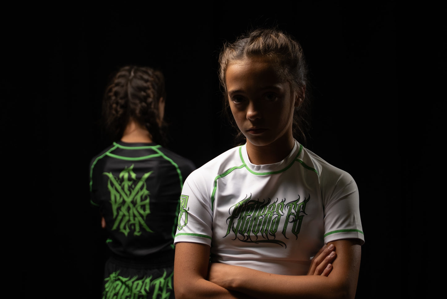 PFG Black & Green Short Sleeve Rash Guard by Pieters Fightgear | Grappling and MMA Premium Apparel