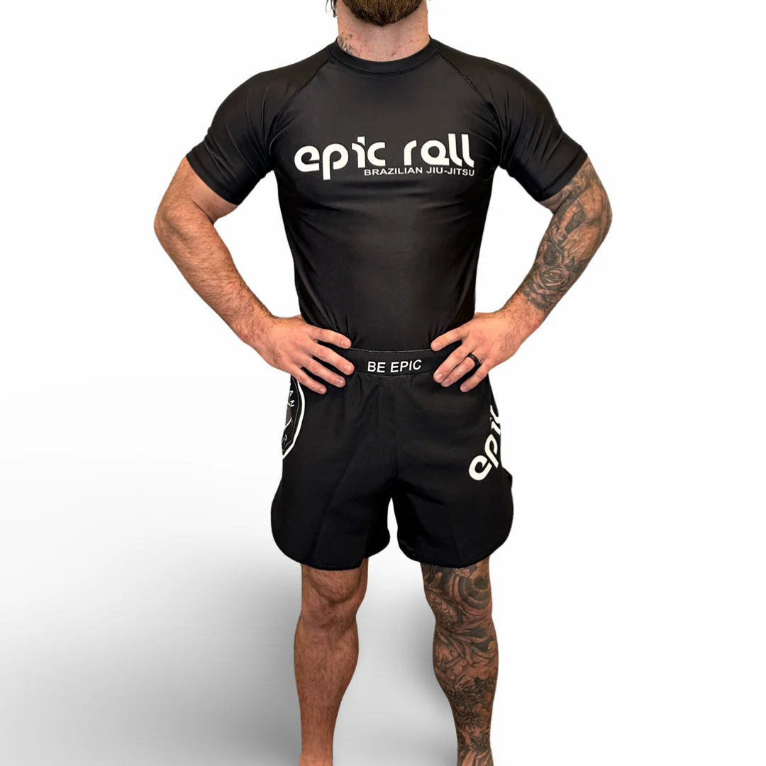Epic Grappling Shorts 2.0 (Elastic Waistband) Matte Black