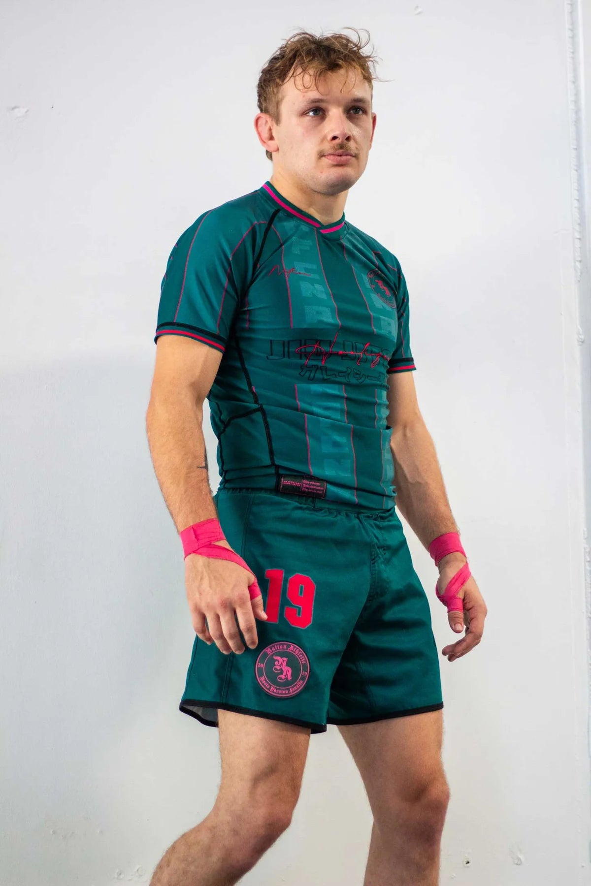The Hooligans Set Short Sleeve BJJ Rash Guards and Shorts | Nation Athletic Jiu Jitsu Supply