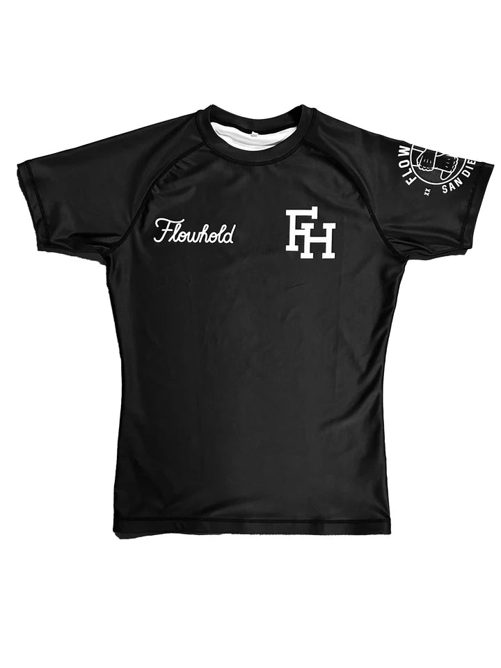 The Defeater Rashguard by Flowhold – front view flat lay