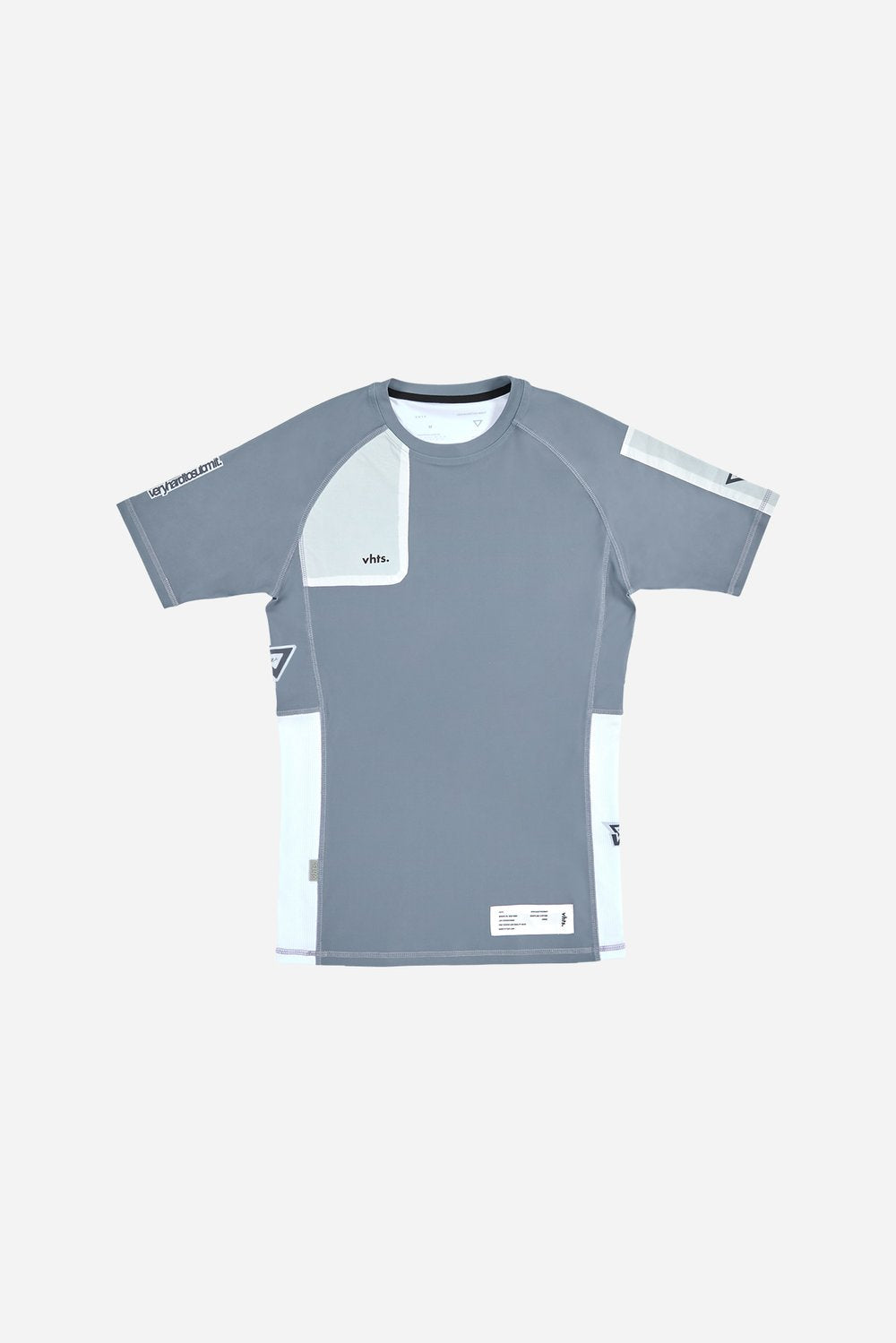 VHTS Ashen Special Edition BJJ rash guard – front view, high-performance jiu-jitsu gear with moisture-wicking fabric.