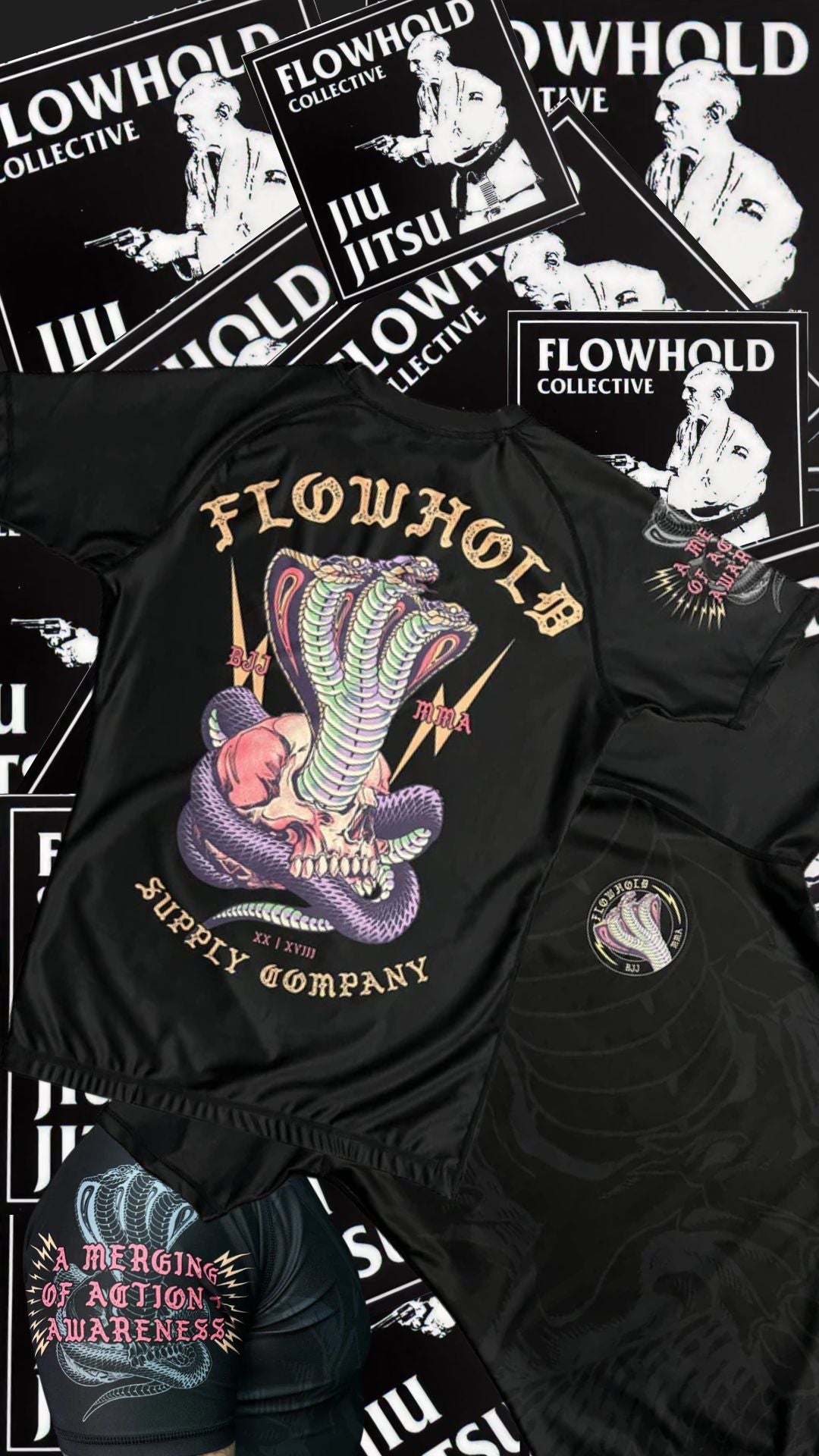 Cobra Core Rashguard by Flowhold – back view flat lay