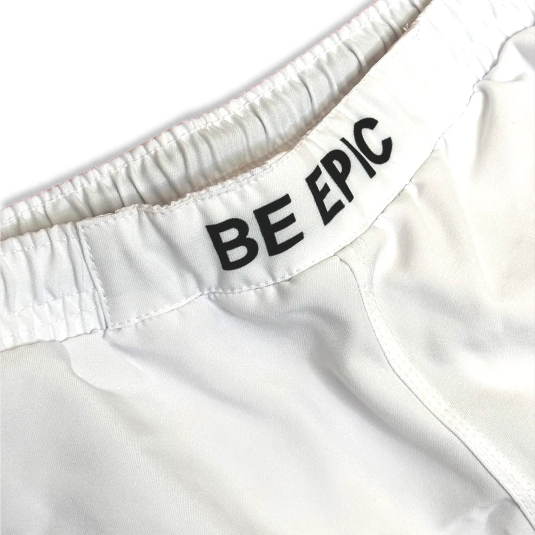 Epic Grappling Shorts 2.0 (Elastic Waistband) Ghost White