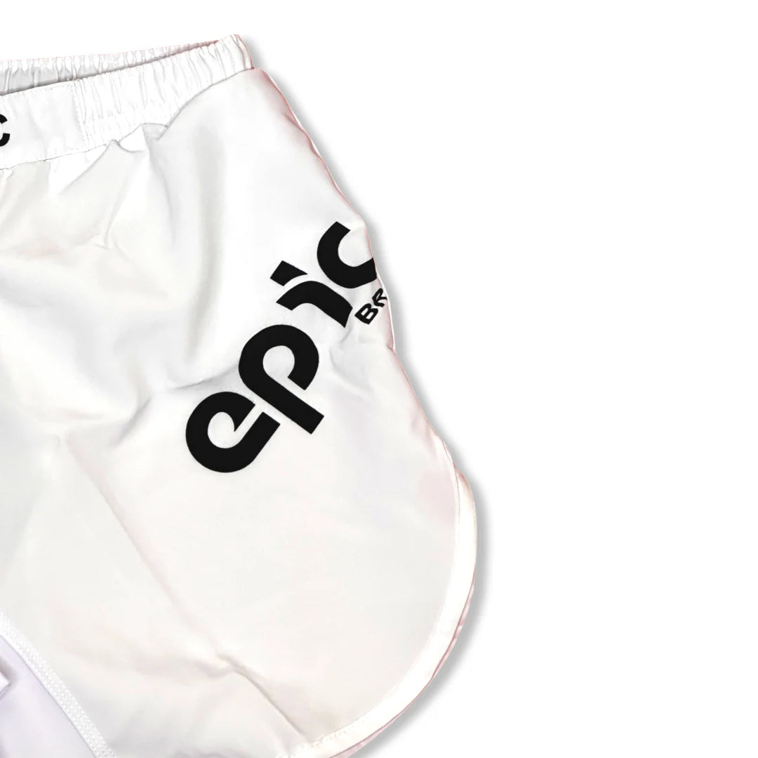 Epic Grappling Shorts 2.0 (Elastic Waistband) Ghost White