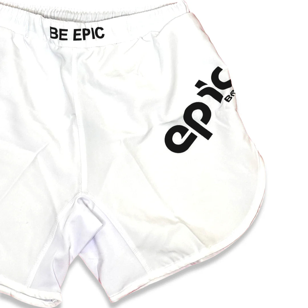 Epic Grappling Shorts 2.0 (Elastic Waistband) Ghost White