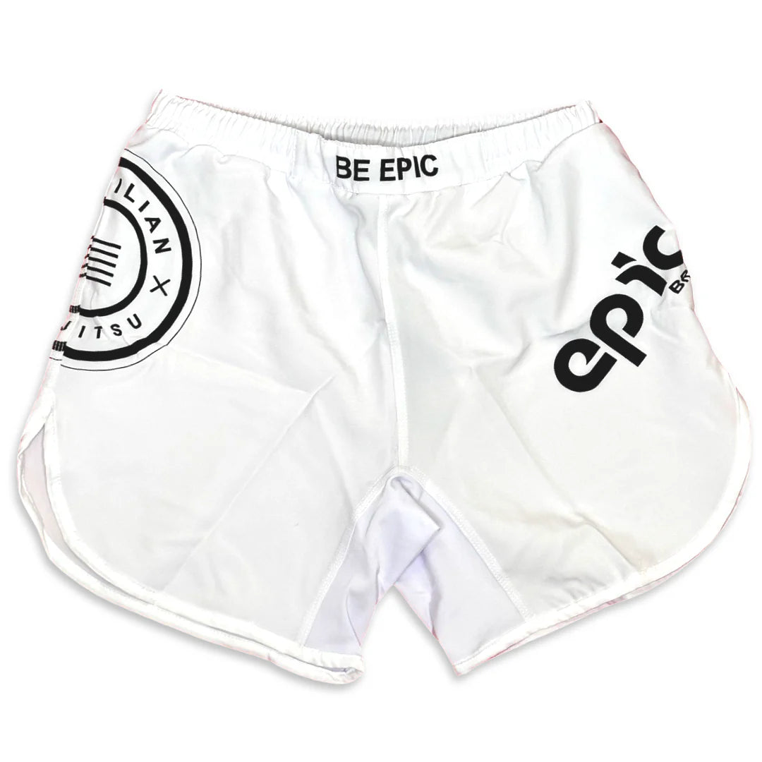 Epic Grappling Shorts 2.0 (Elastic Waistband) Ghost White