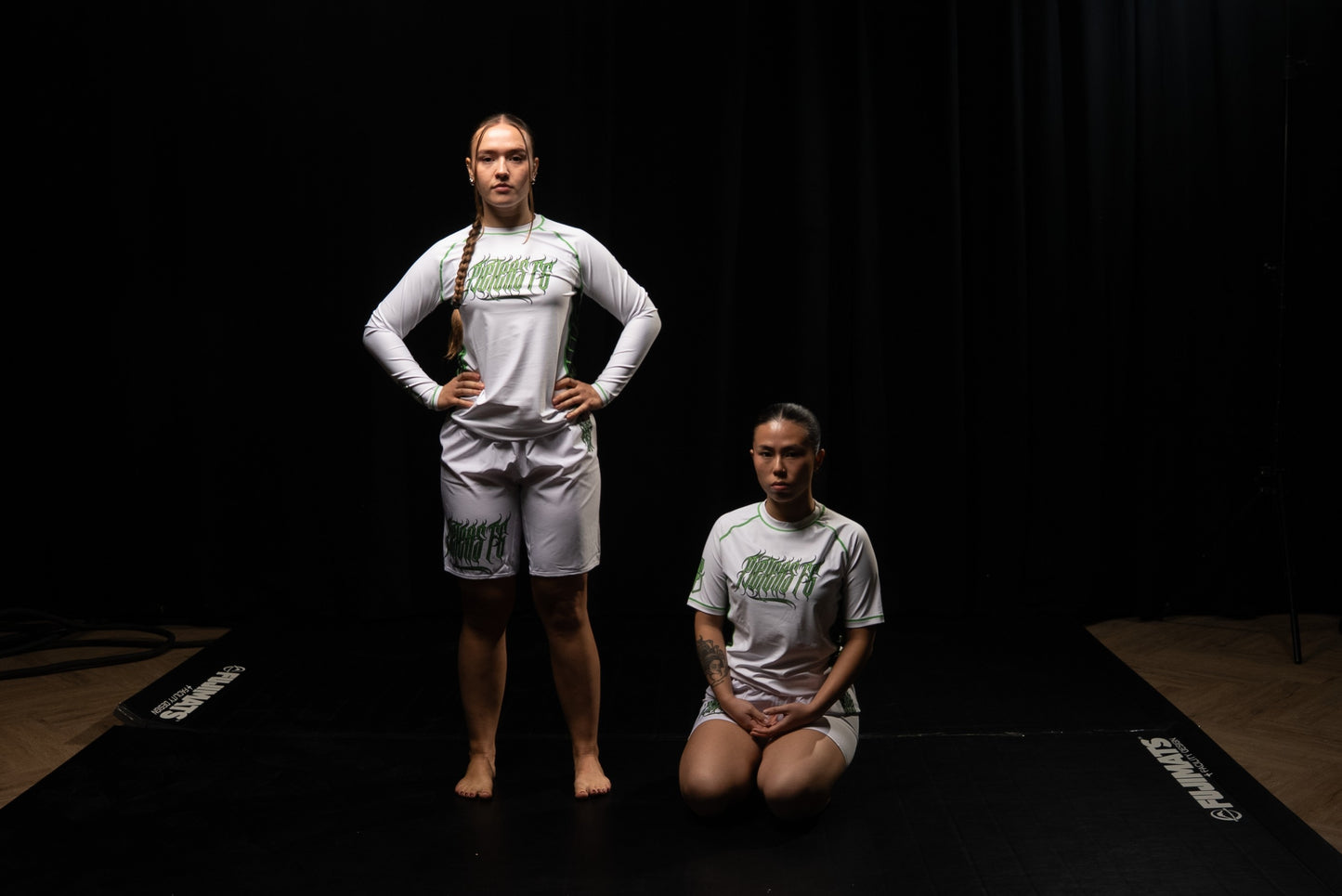 PFG Blanco & Verde Grappling Shorts by Pieters Fightgear | BJJ y MMA Premium Apparel