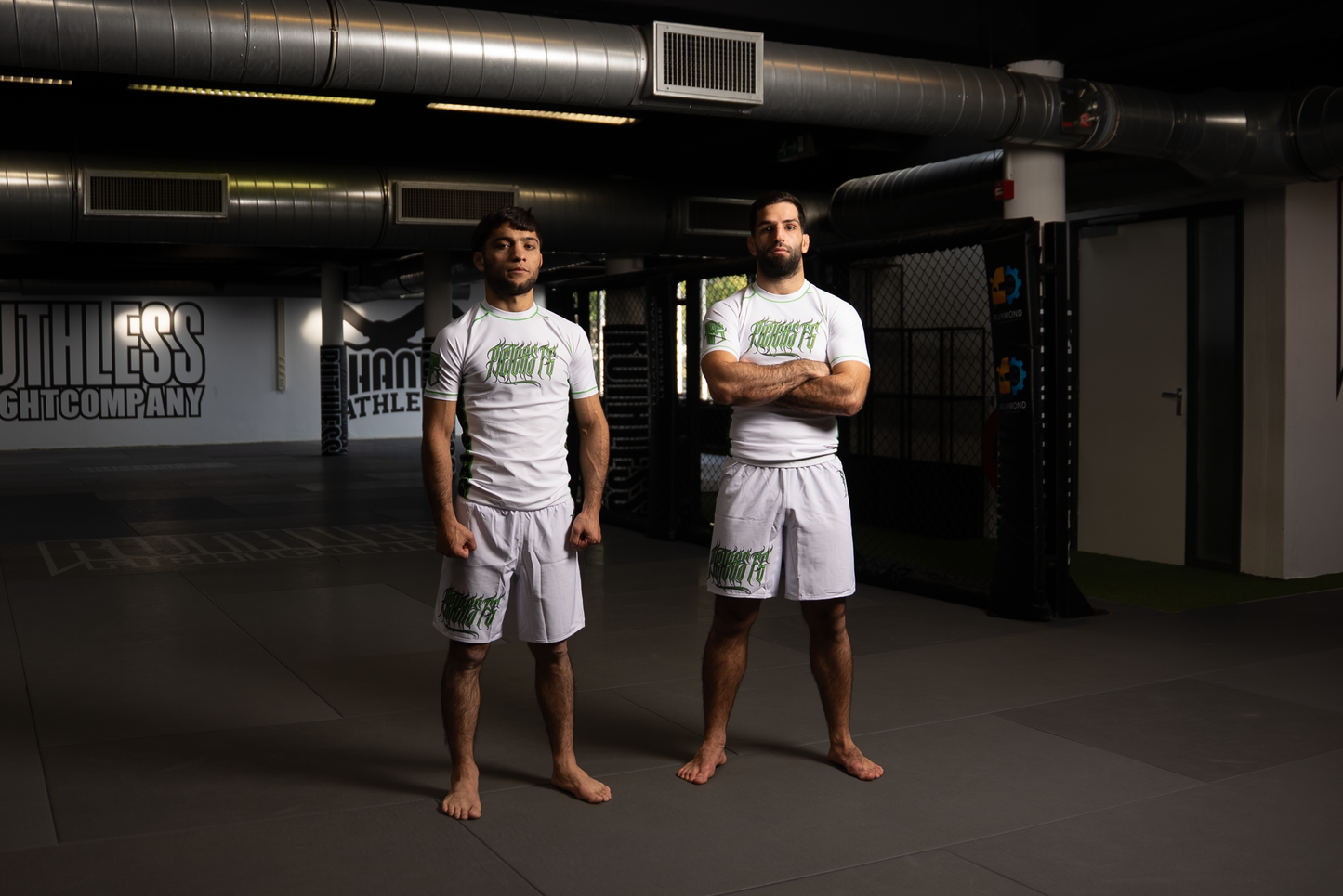 PFG Blanco & Verde Grappling Shorts by Pieters Fightgear | BJJ y MMA Premium Apparel