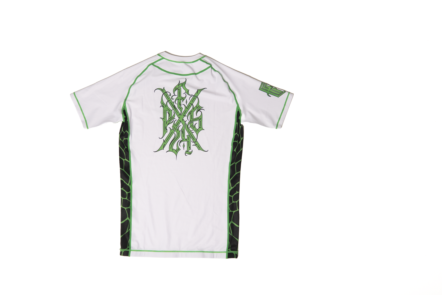 PFG Blanco & Verde Rash Guard Manga Corta by Pieters Fightgear | Grappling y MMA Premium Apparel