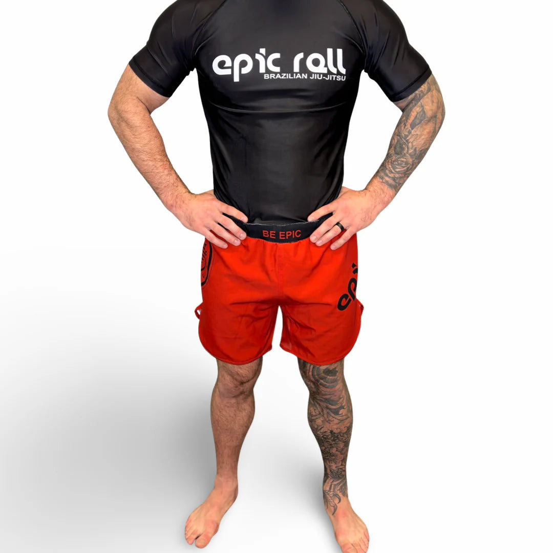 Epic Grappling Shorts 2.0 (Elastic Waistband) Blood Red