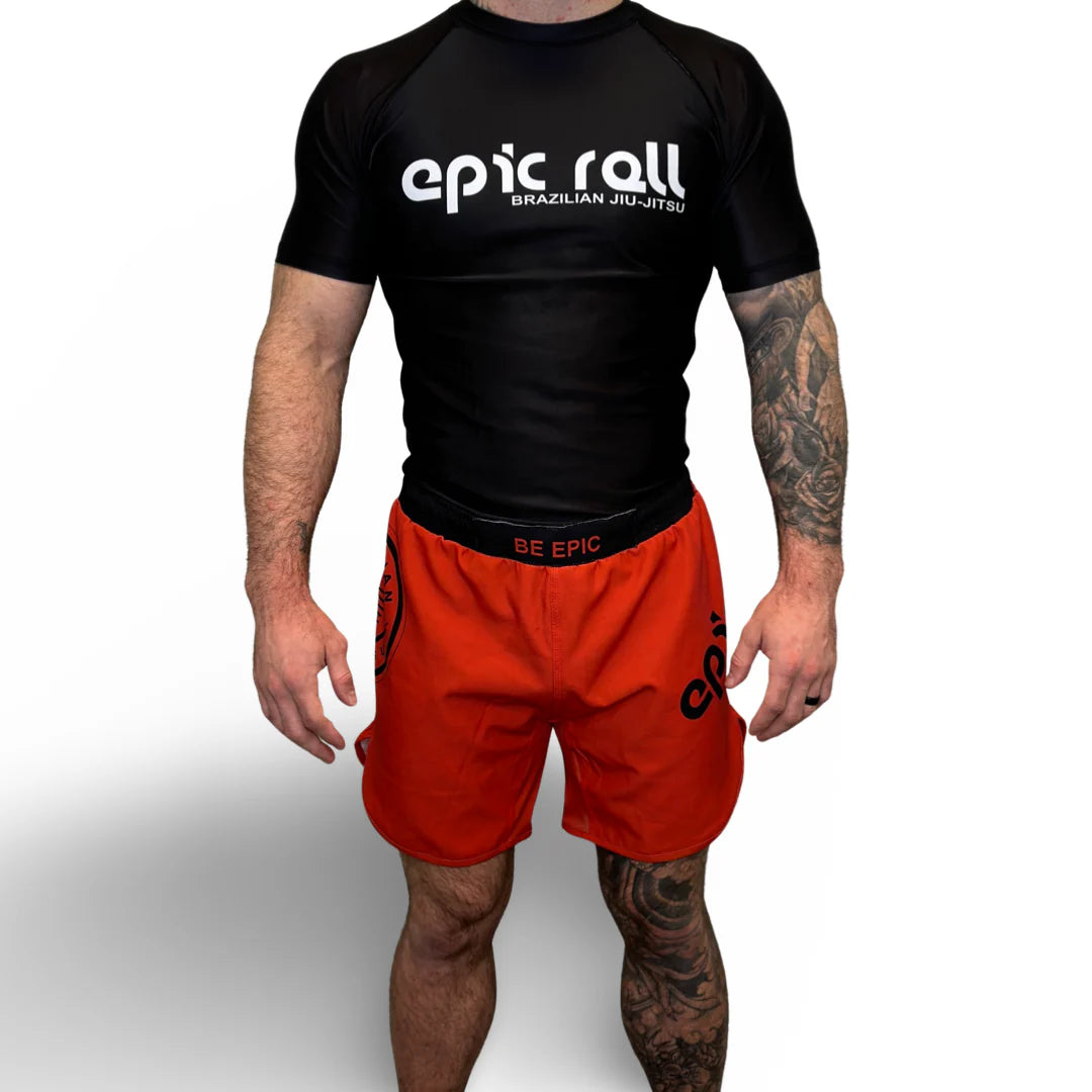 Epic Grappling Shorts 2.0 (Elastic Waistband) Blood Red