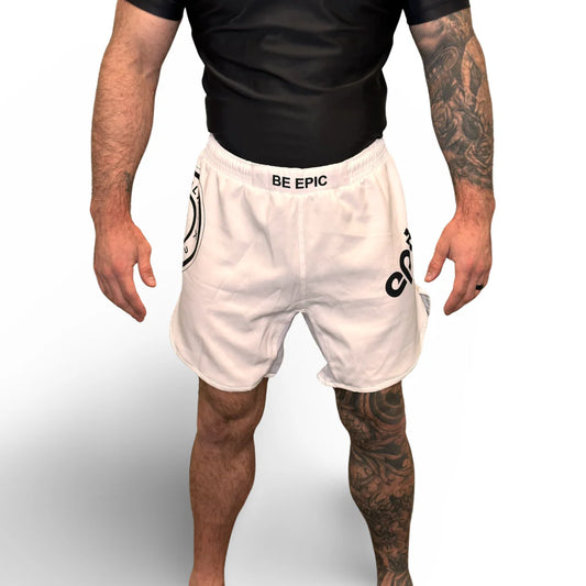 Epic Grappling Shorts 2.0 (Elastic Waistband) Ghost White