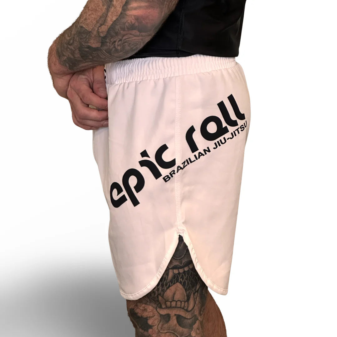 Epic Grappling Shorts 2.0 (Elastic Waistband) Ghost White