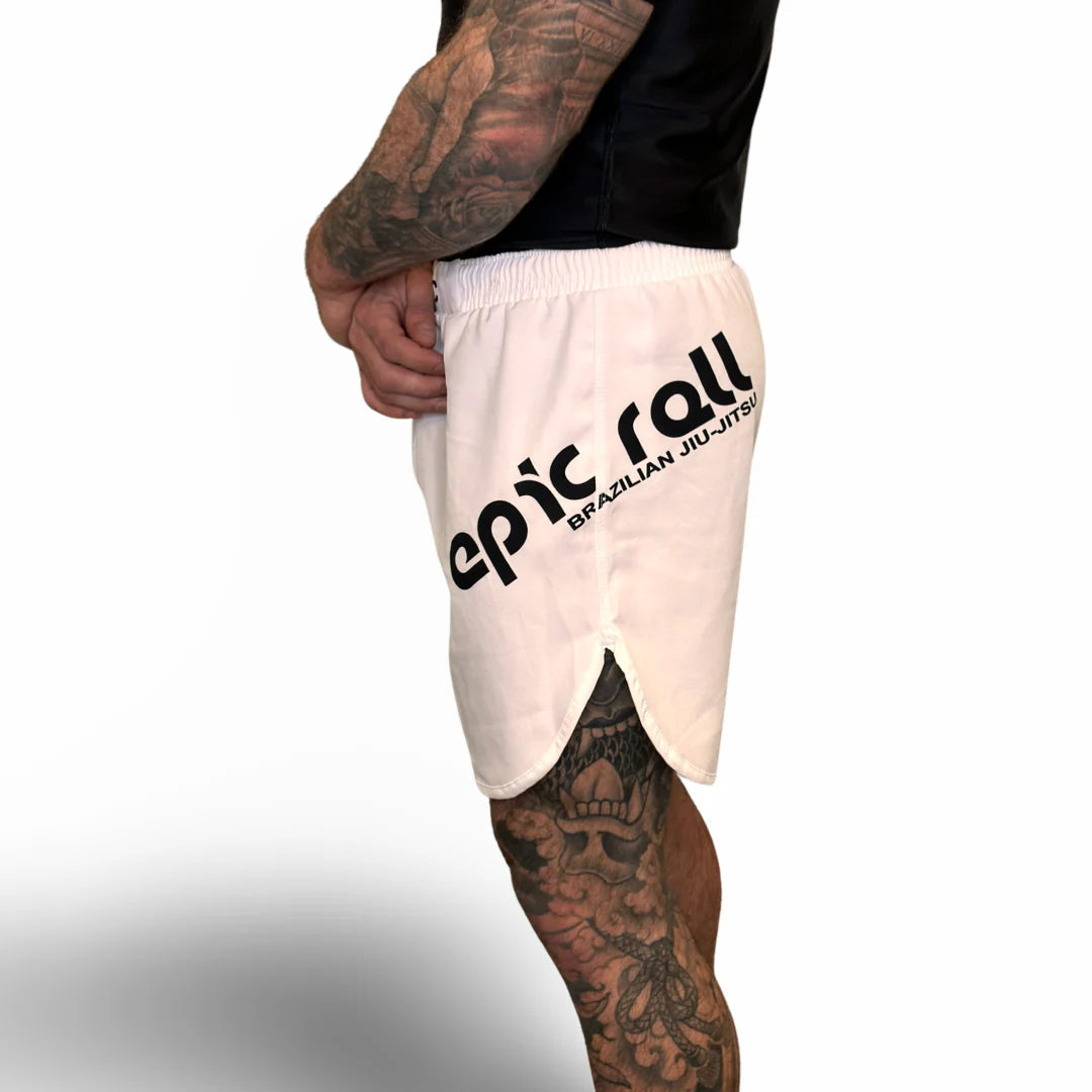 Epic Grappling Shorts 2.0 (Elastic Waistband) Ghost White