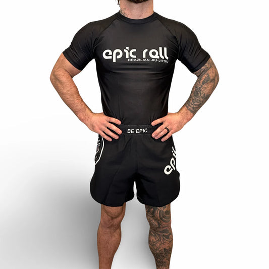 Epic Grappling Shorts 2.0 (Elastic Waistband) Matte Black