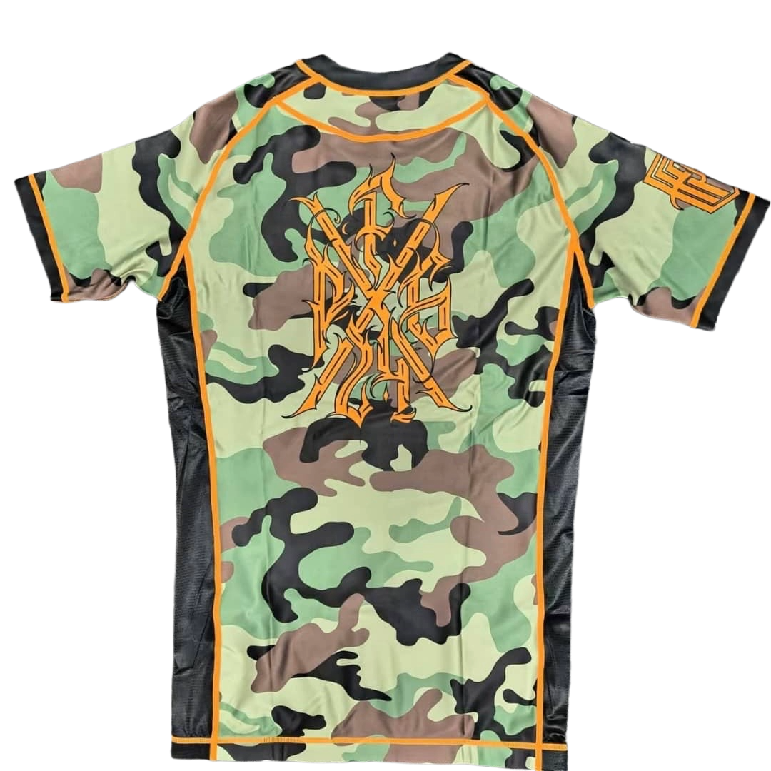 PFG Camo Short Sleeve Rash Guard by Pieters Fightgear | Grappling and MMA Premium Apparel