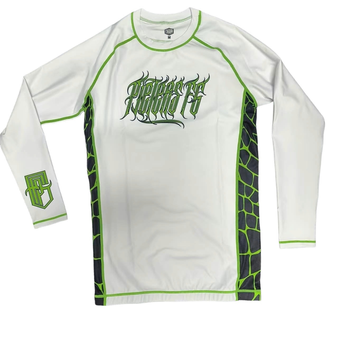 PFG Negro & Verde Rash Guard Manga Larga by Pieters Fightgear | Grappling y MMA Premium Apparel
