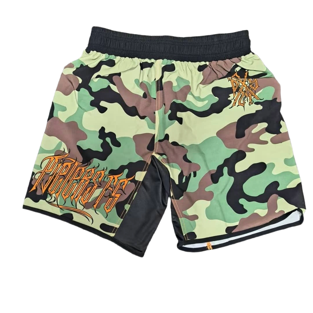 PFG Blanco & Verde Grappling Shorts by Pieters Fightgear | BJJ y MMA Premium Apparel