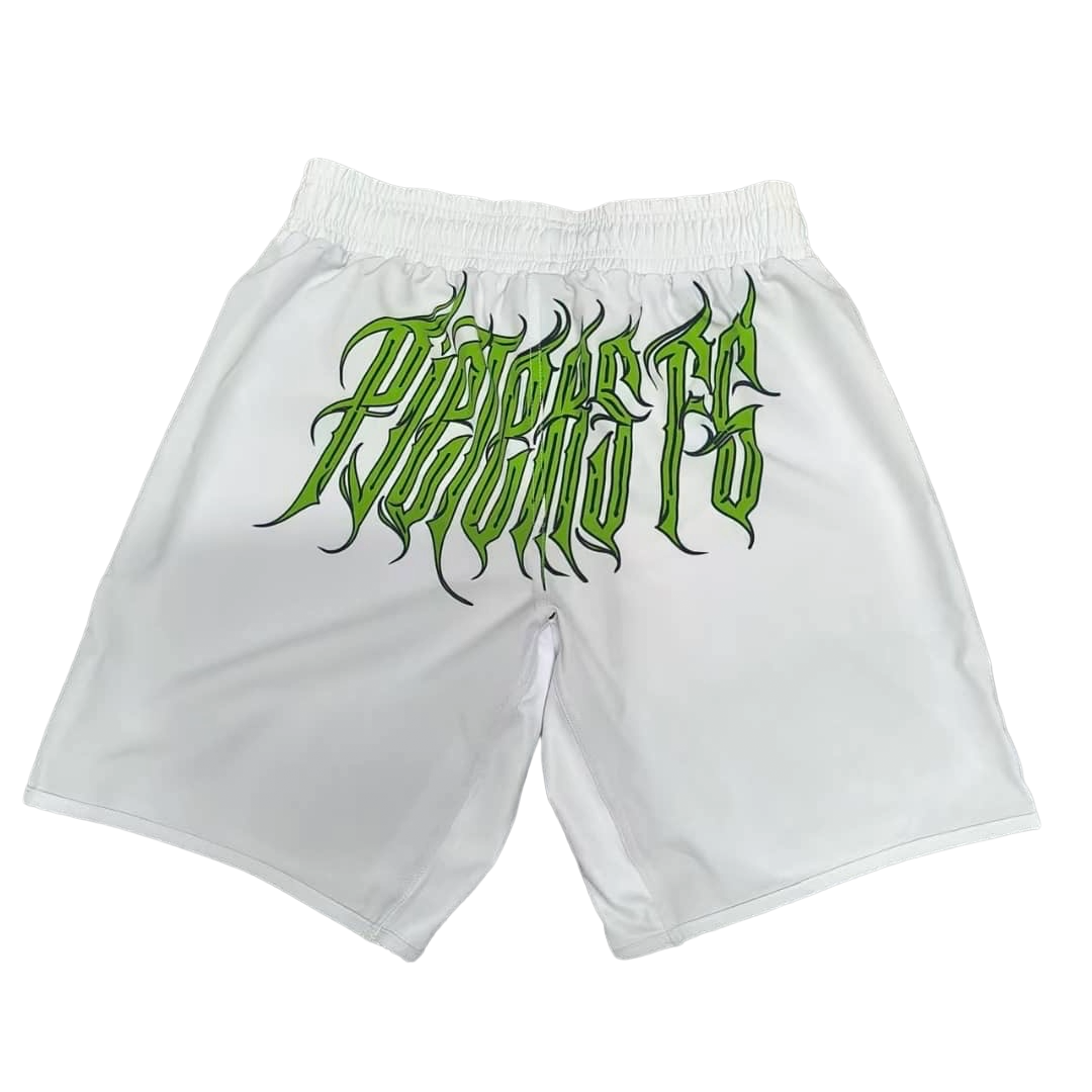 PFG Blanco & Verde Grappling Shorts by Pieters Fightgear | BJJ y MMA Premium Apparel