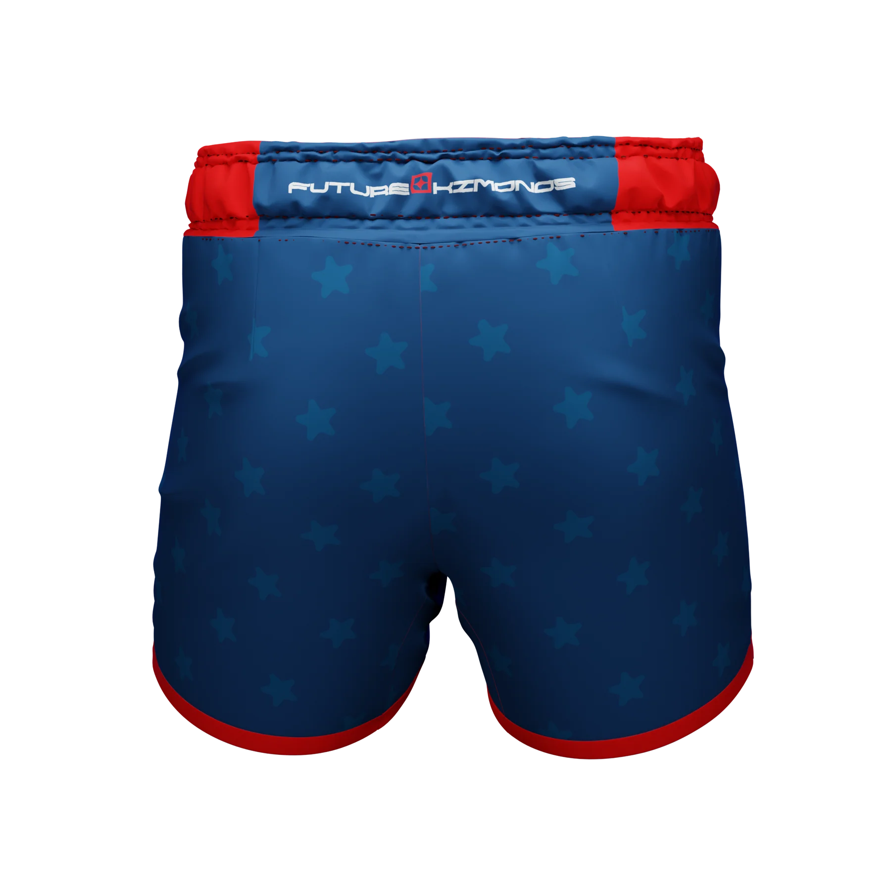 Back view of All American Fight Shorts by Future Kimonos featuring breathable, moisture-wicking fabric for grappling