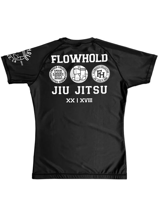 The Defeater Rashguard by Flowhold – back view flat lay