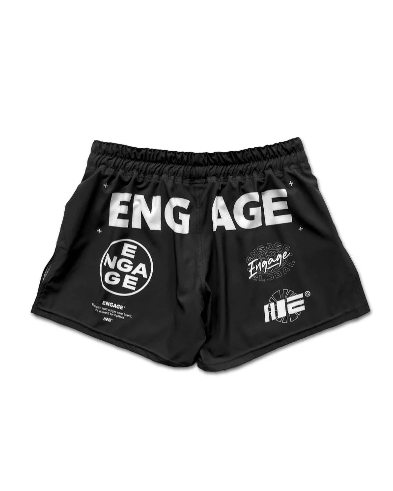 Back view of Engage Billboard MMA Hybrid Shorts Black