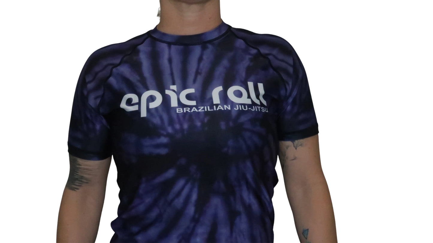 Epic Tie Dye Rash guard (Purple Haze) Short Sleeve