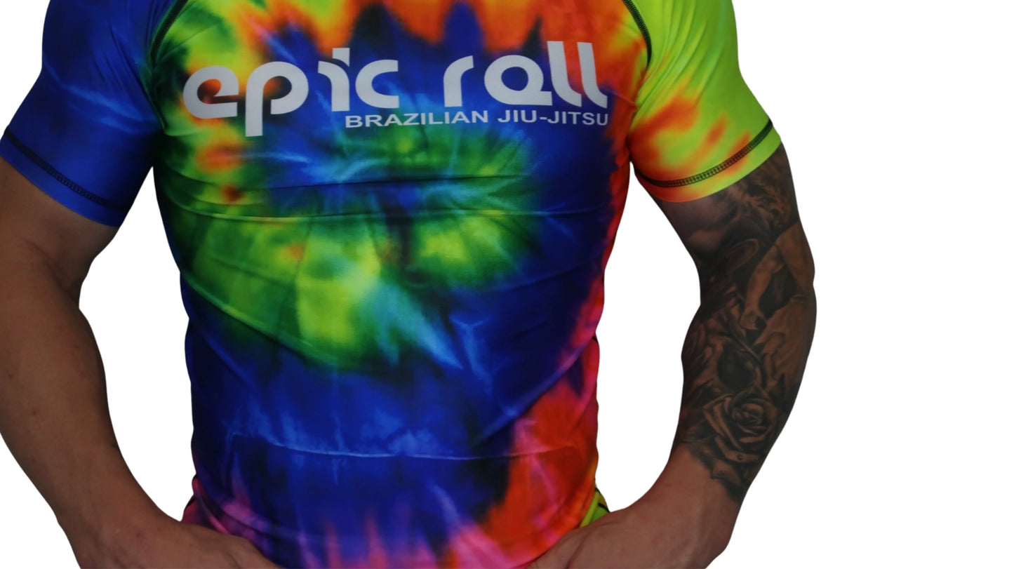 Epic Tie Dye Rash guard (multi-color) Short Sleeve