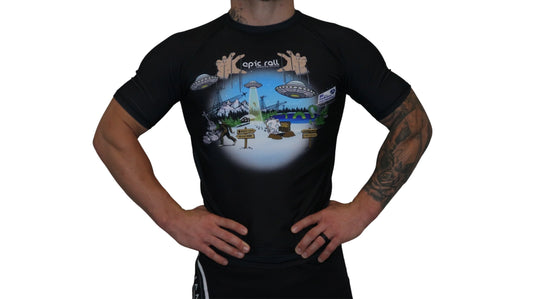 The Urban Legend Conspiracy Theory Rash Guard + Epic Grappling Shorts 2.0 Epic Roll