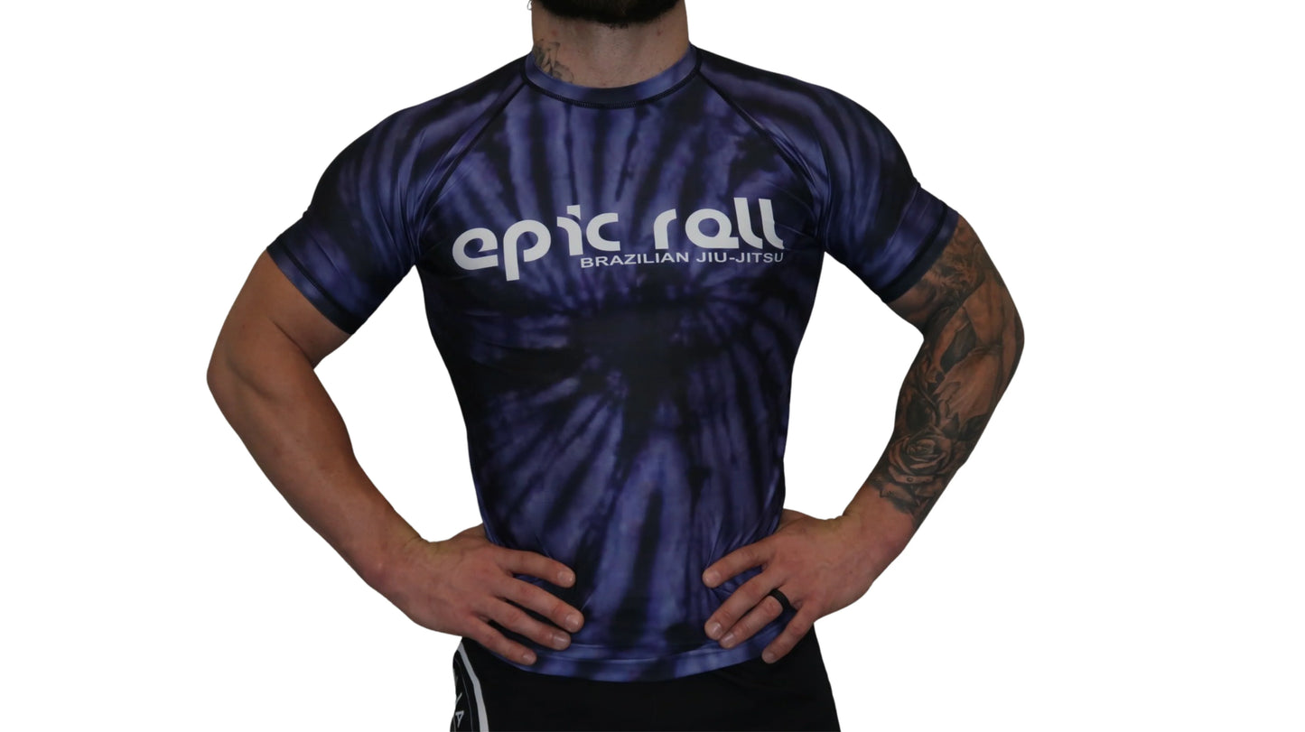 Epic Tie Dye Rash guard (Purple Haze) Short Sleeve