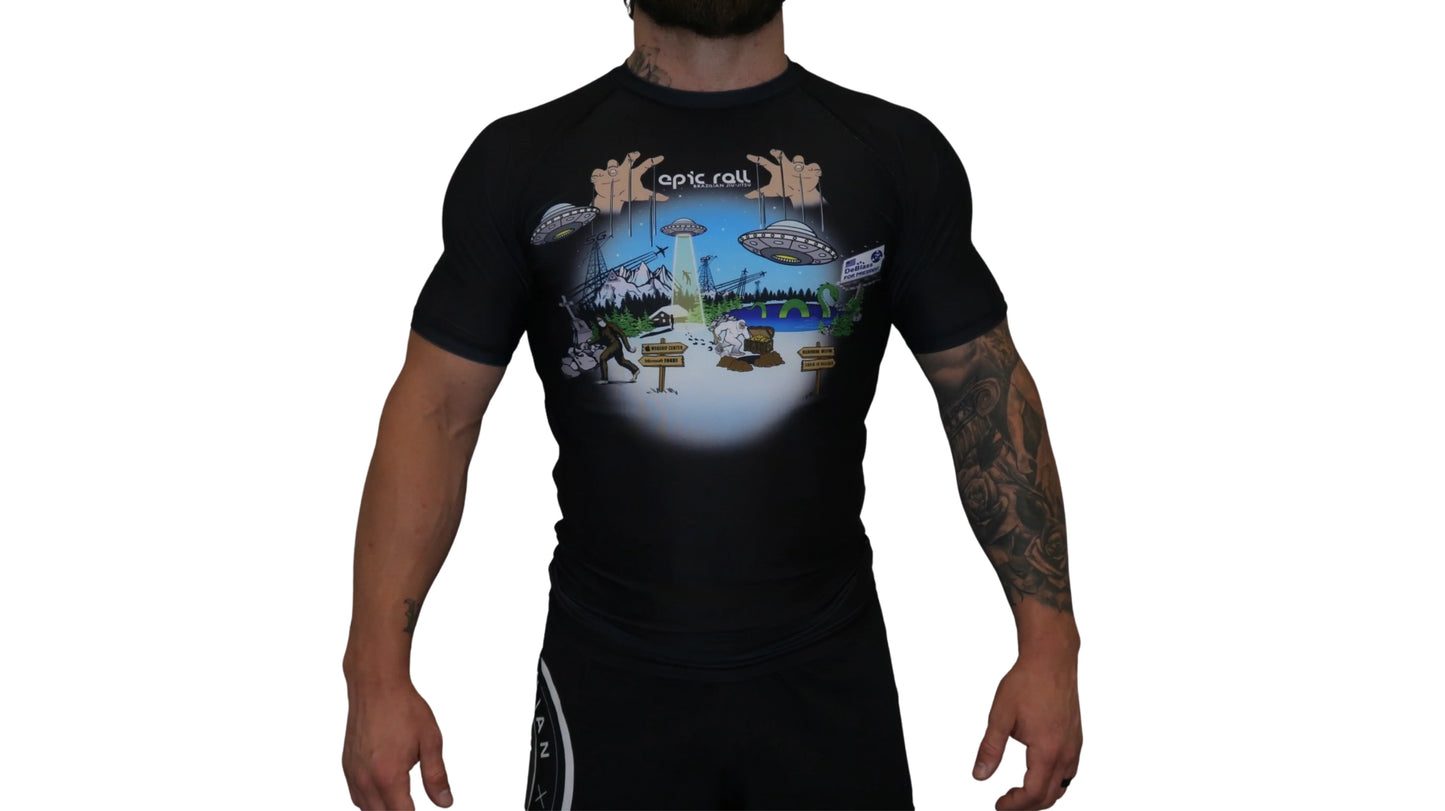 The Urban Legend Conspiracy Theory Rash guard